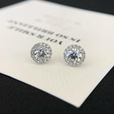 Lab Grown Diamond Round Halo Set Stud Earring