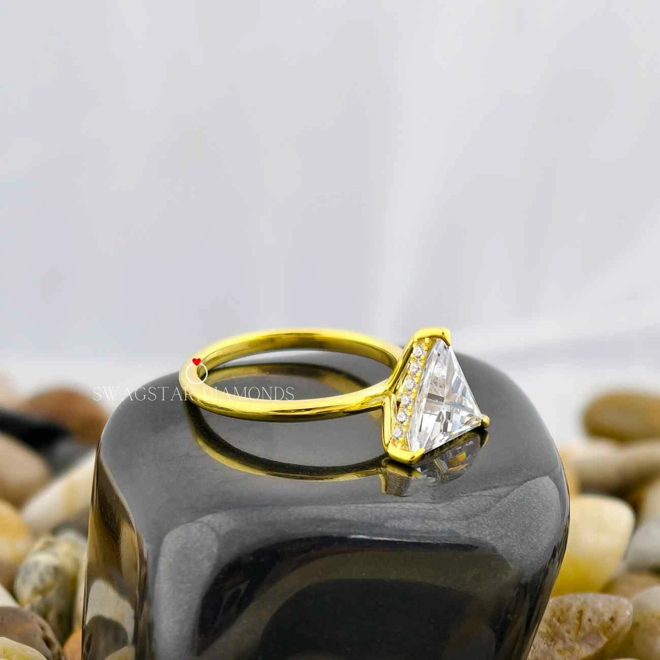Lab Grown Diamond Solitaire Hidden Halo Ring