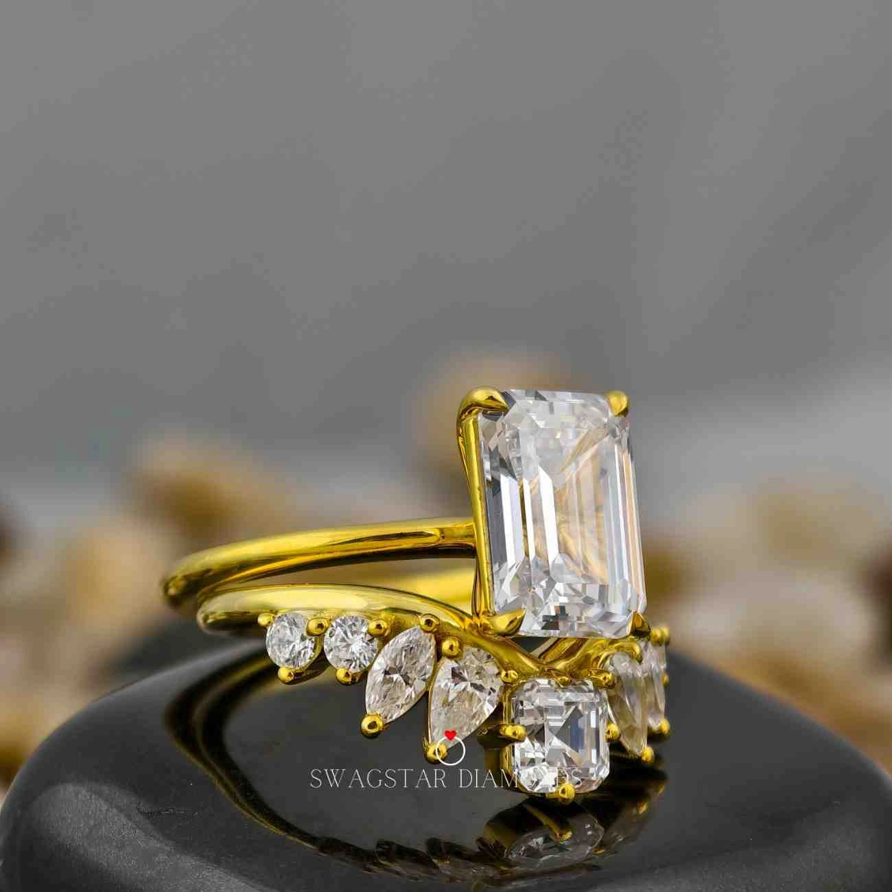 Lab Grown Diamond Solitaire Two Wedding Ring Set