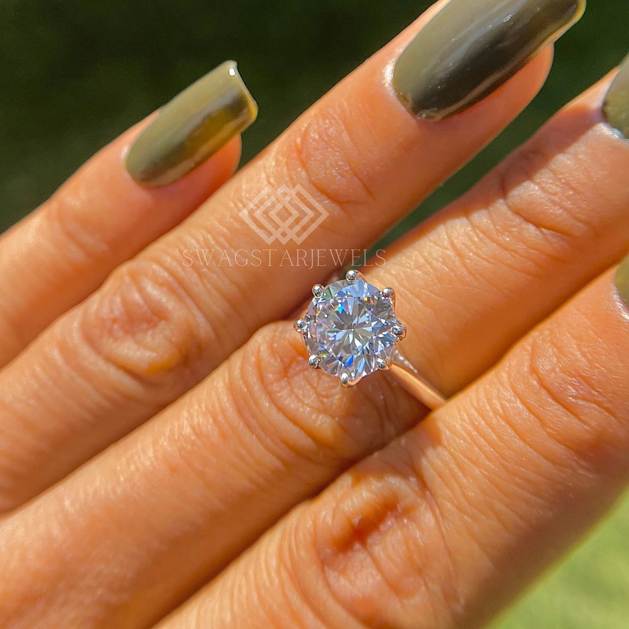 Lab Grown Diamond Tulip Basket Engagement Ring