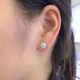 Lab Grown Halo Set Stud Earring