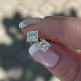 Lab Grown Princess Diamond Stud Earrings.