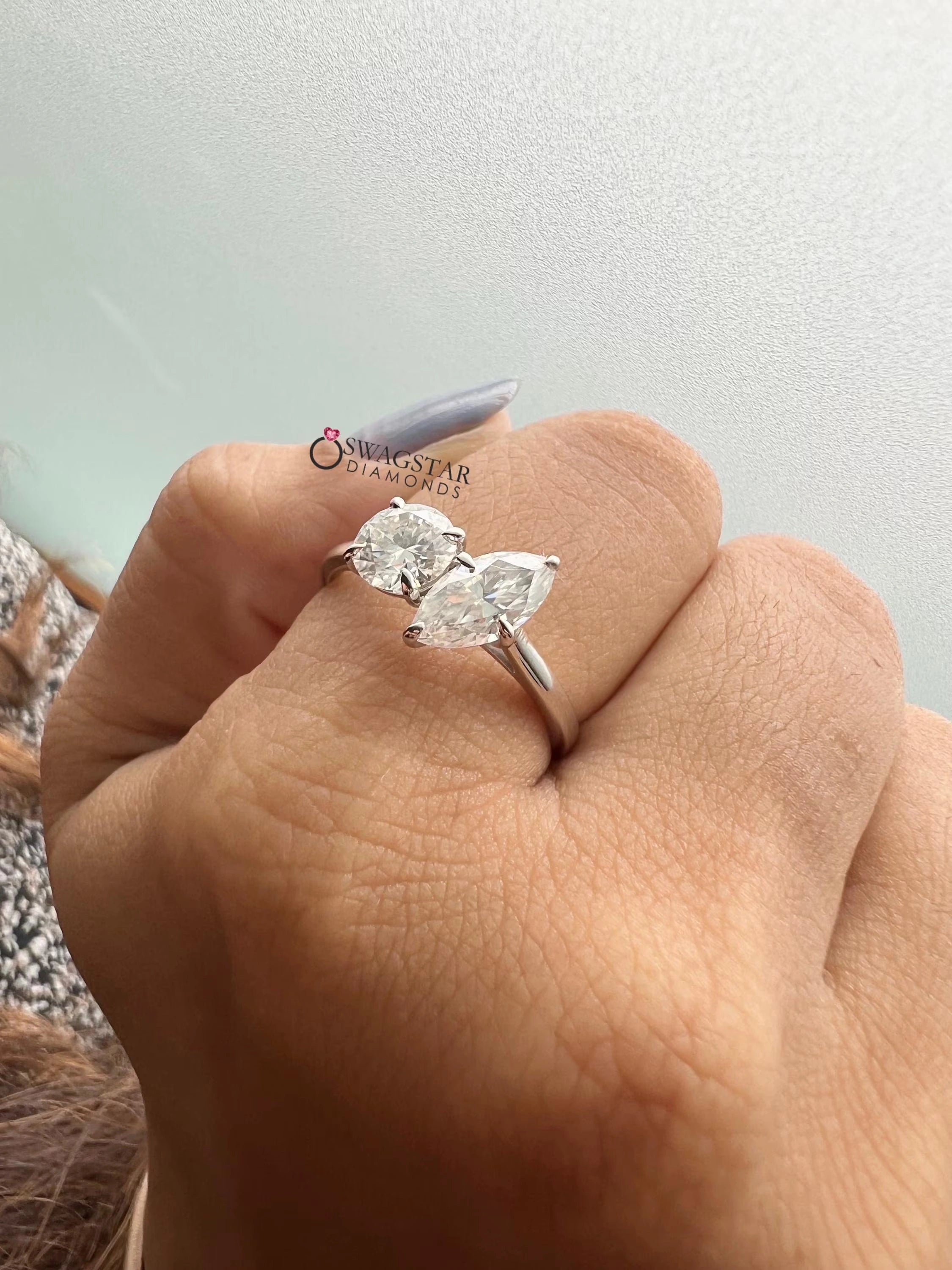 Marquise And Round Cut Ring