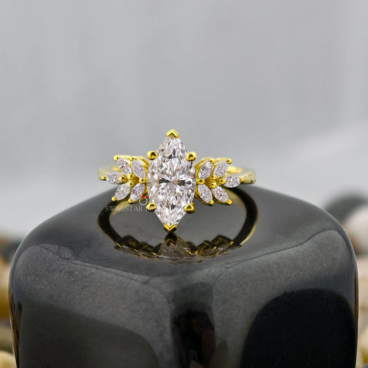 Marquise Cut Art Deco Engagement Ring
