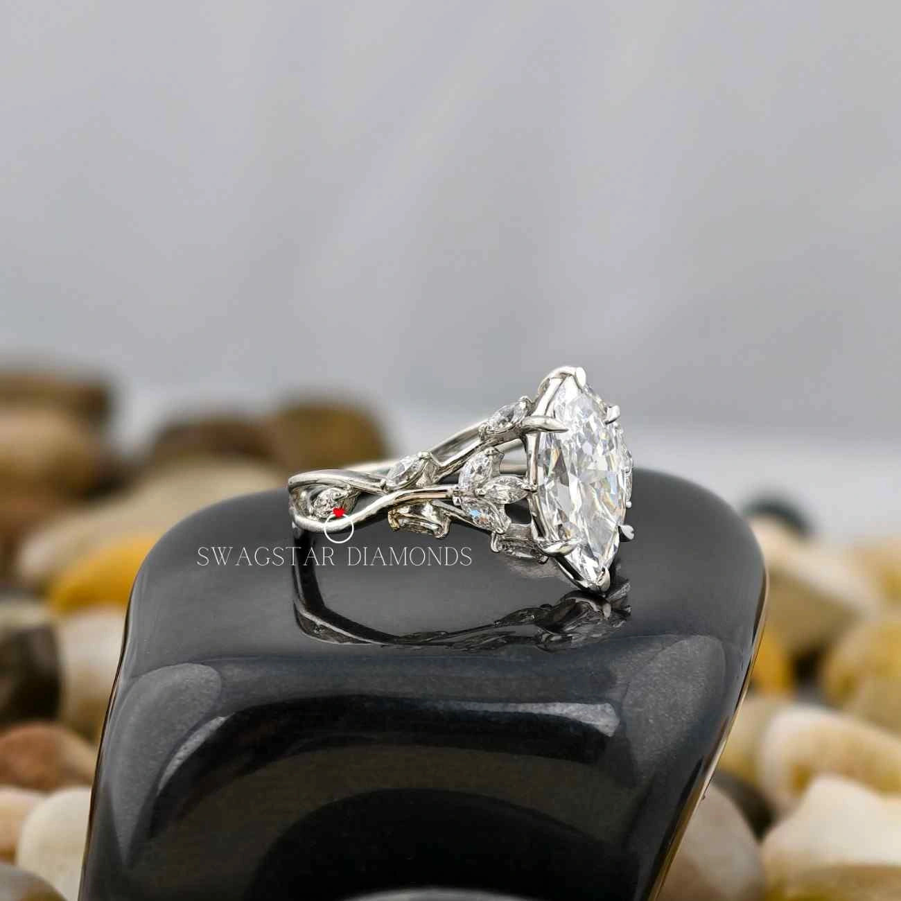 Marquise Cut Cluster Ring