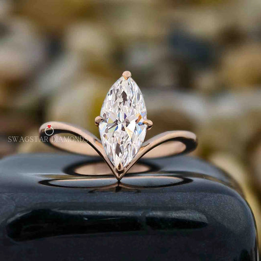 Marquise Cut Solitaire Floating Ring
