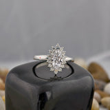 Marquise Cut Halo Solitaire Ring
