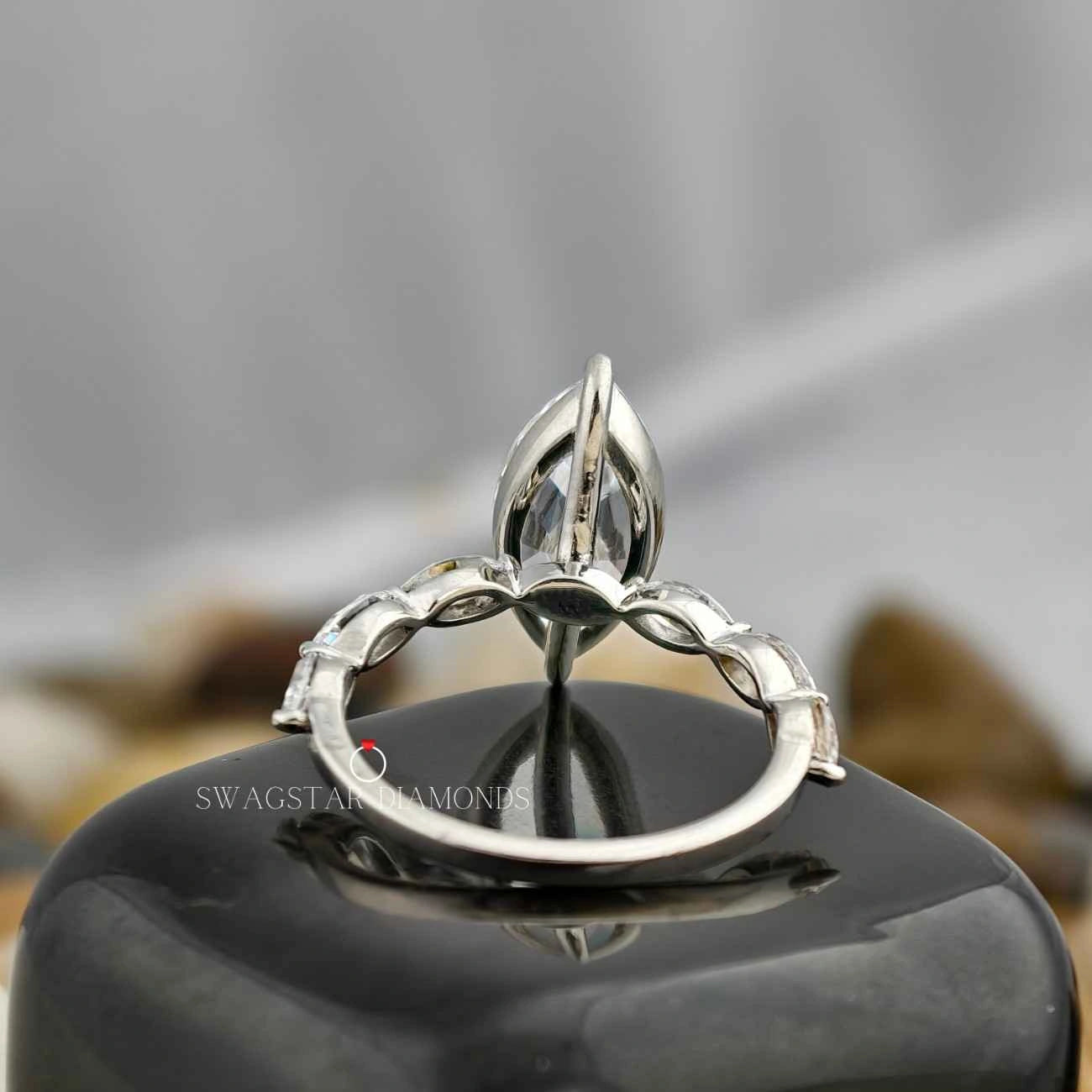 Marquise Cut Pave Band Ring 