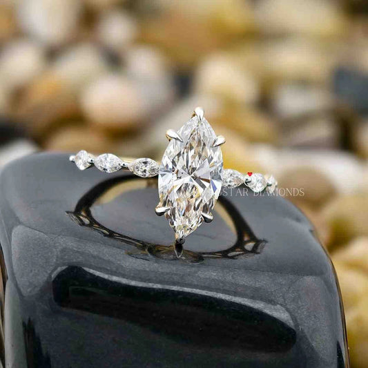 Marquise Cut Pave Setting Ring