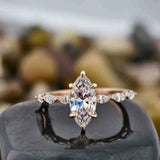 Marquise Cut Seven Stone Unique Ring 
