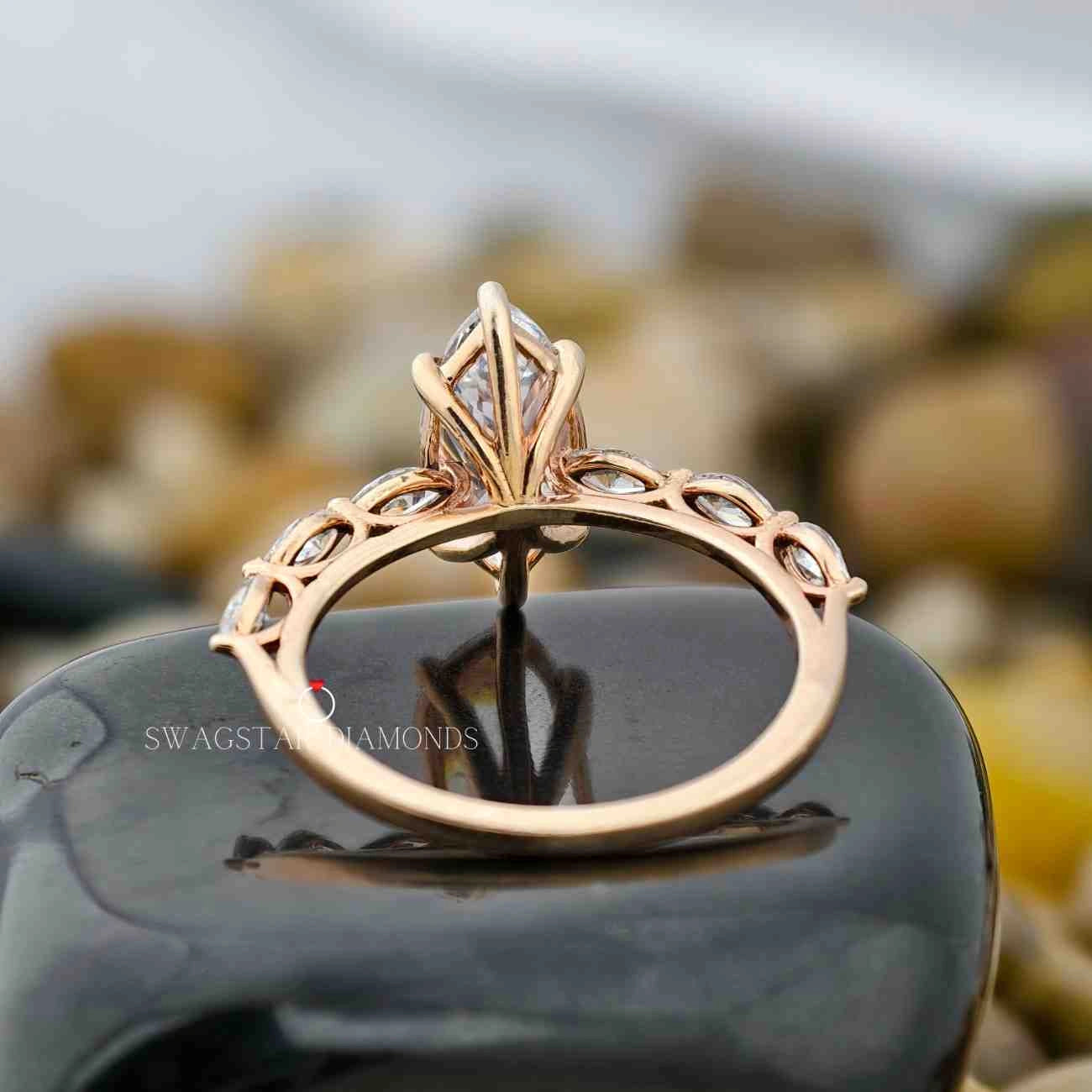 Marquise Cut Seven Stone Wedding Ring