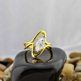 Marquise Cut Shank Solitaire Ring