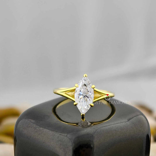 Marquise Cut Split Shank Ring