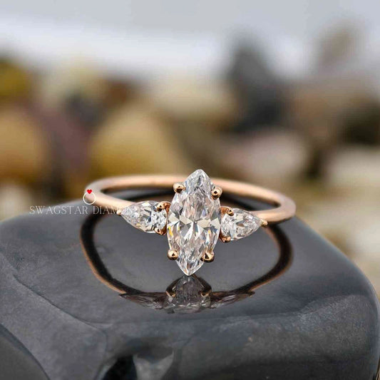 Marquise Cut Three Stone Ring
