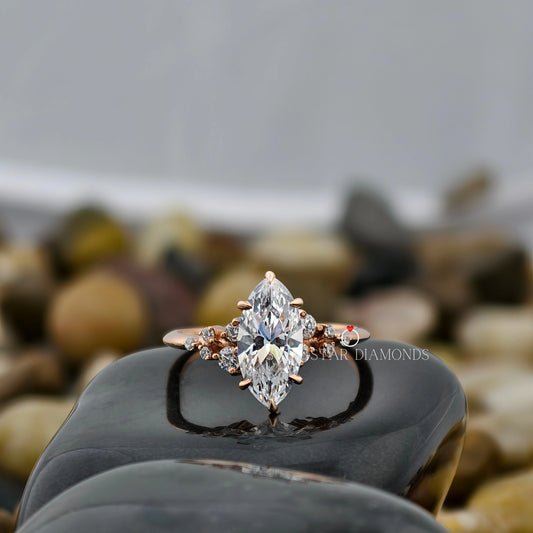 Marquise Cut Wedding Ring For Her