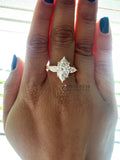 Marquise Pear Lab Grown 3 Stone Engagement Ring...