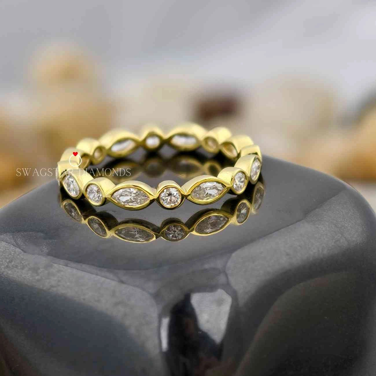Marquise Round Cut Full Eternity Ring 