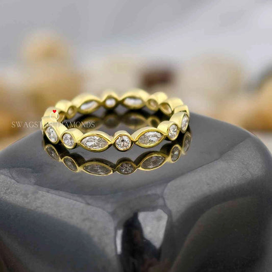 Marquise Round Cut Full Eternity Ring 