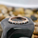 Marquise Round Cut Lab Grown Diamond Half Eternity Band