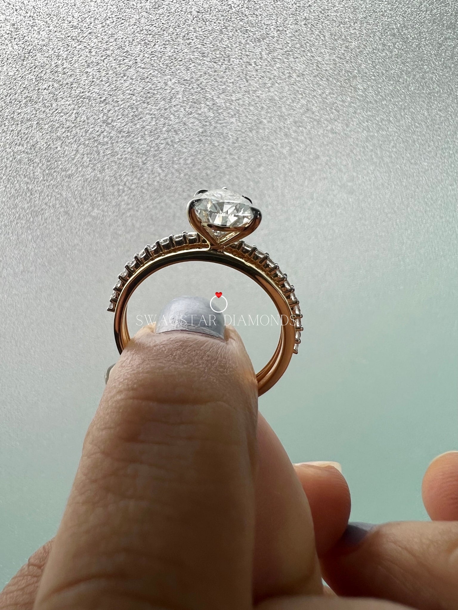Matching Bridal Ring Set In 2 CT Pear Cut Lab Grown Diamond