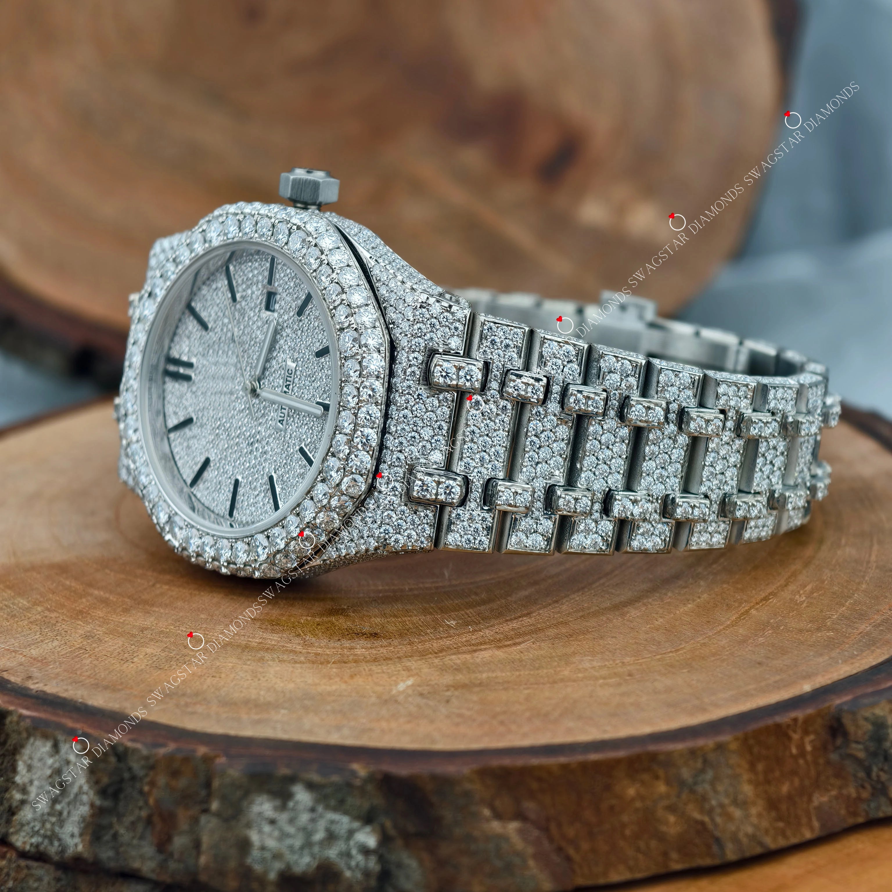 Men's Fully Bust Down Moissanite Watch For Gift