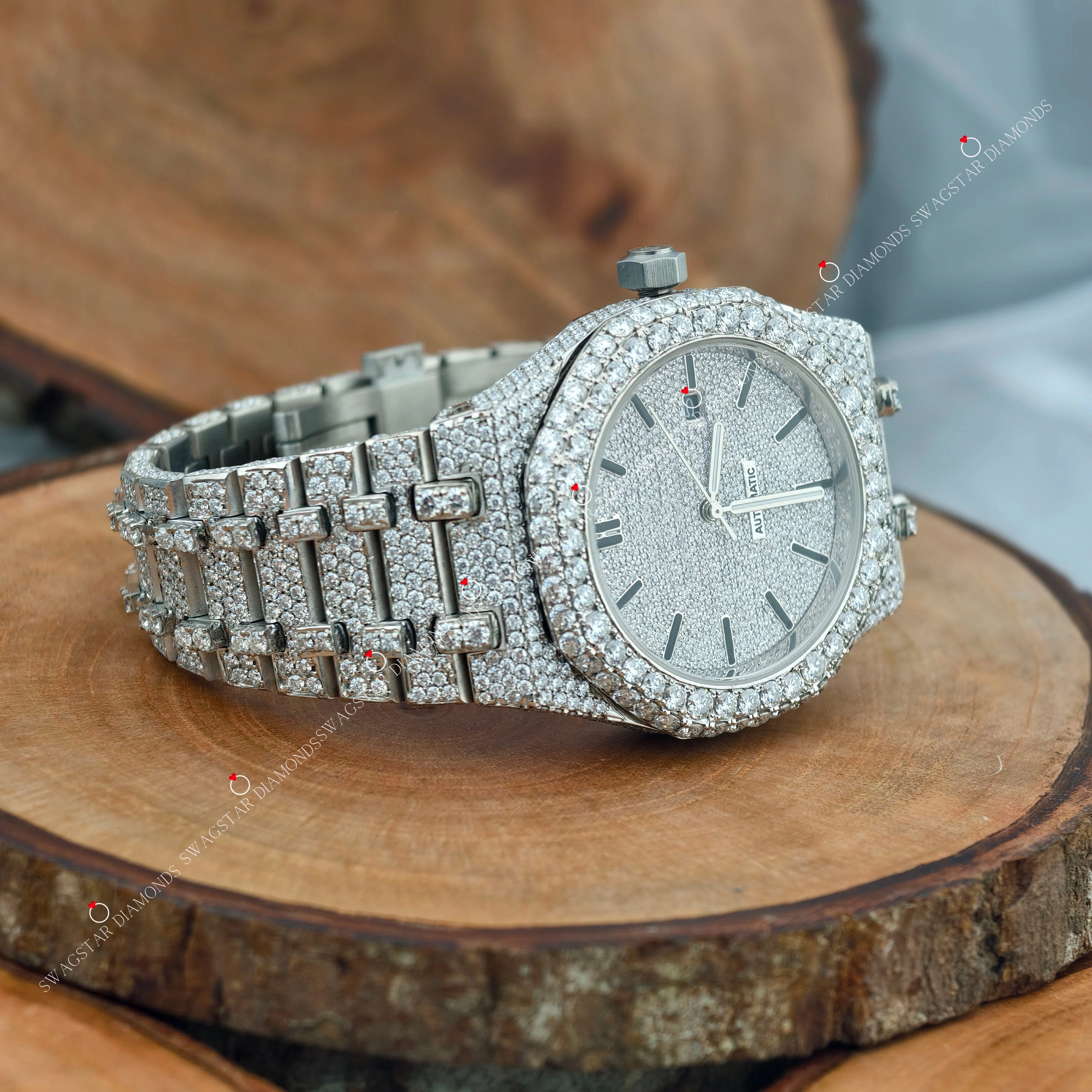 Men's Fully Bust Down Moissanite Watch For Him