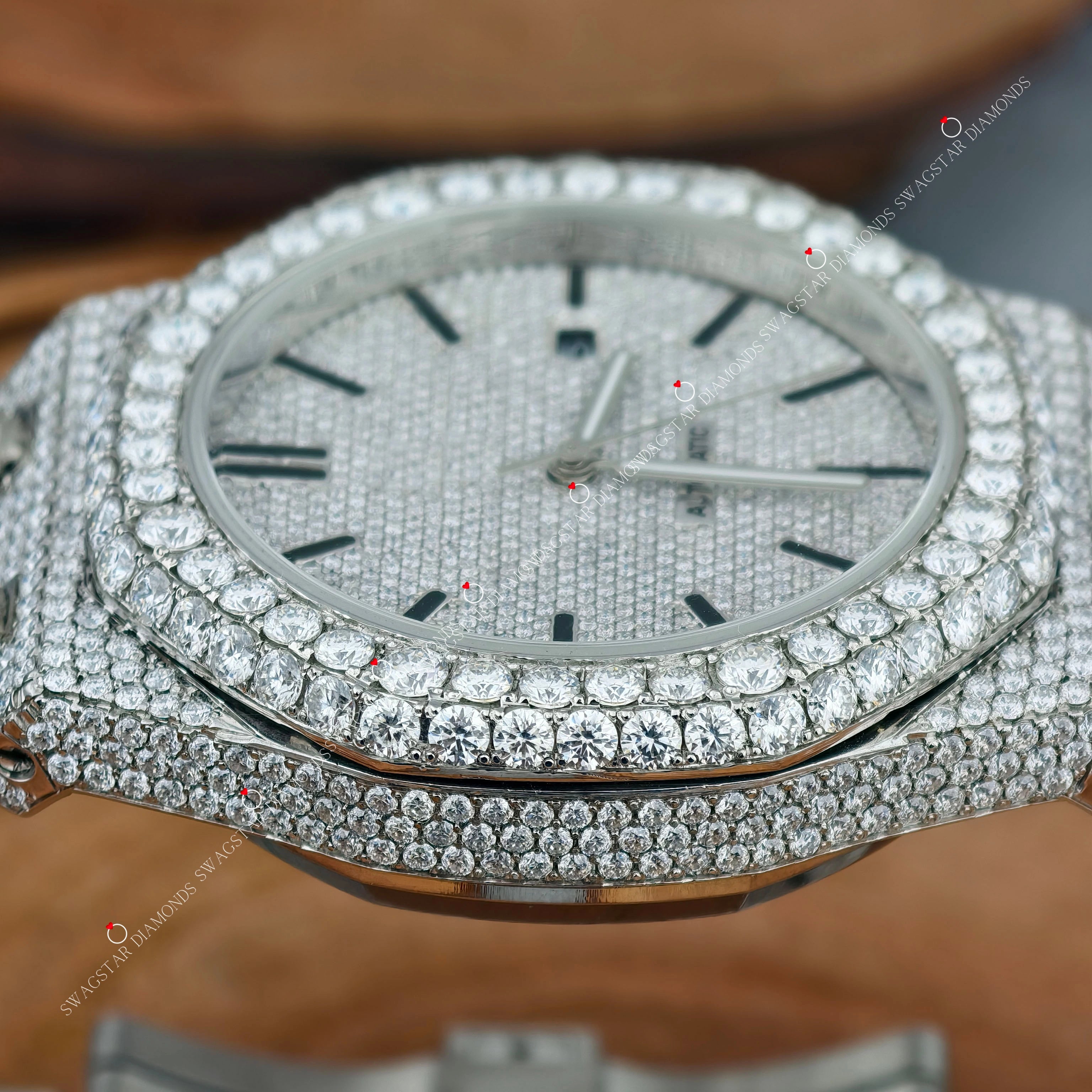 Men's Fully Bust Down Moissanite Watch Gift For Brother