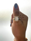 Mens Emerald Cut Double Prong Ring