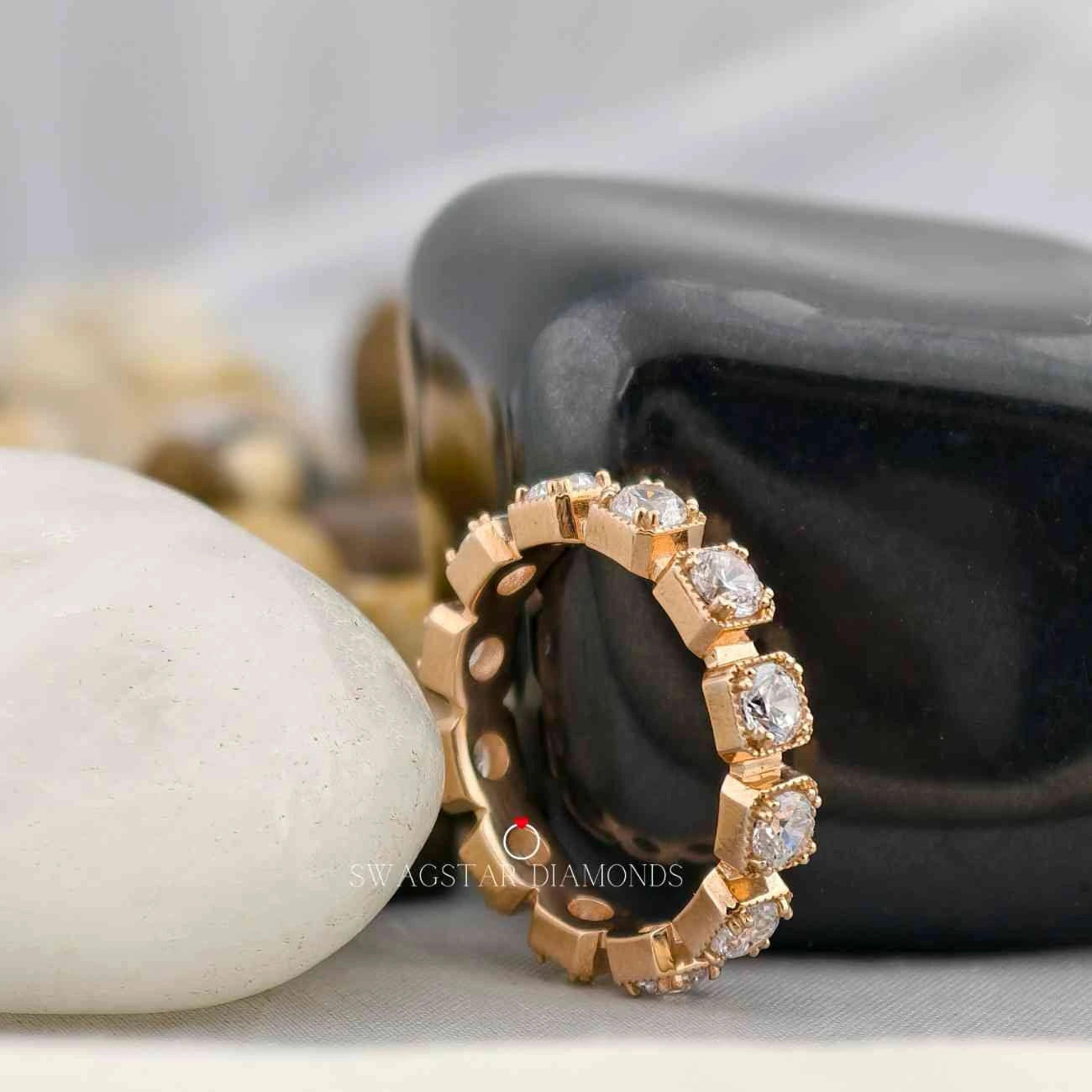 Millgrain Bezel Set Full Eternity Band
