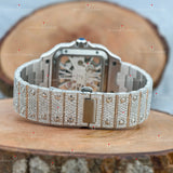 Moissanite Skeleton Dial Mens Watches