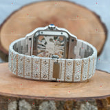 Moissanite Skeleton Dial Mens Watchss