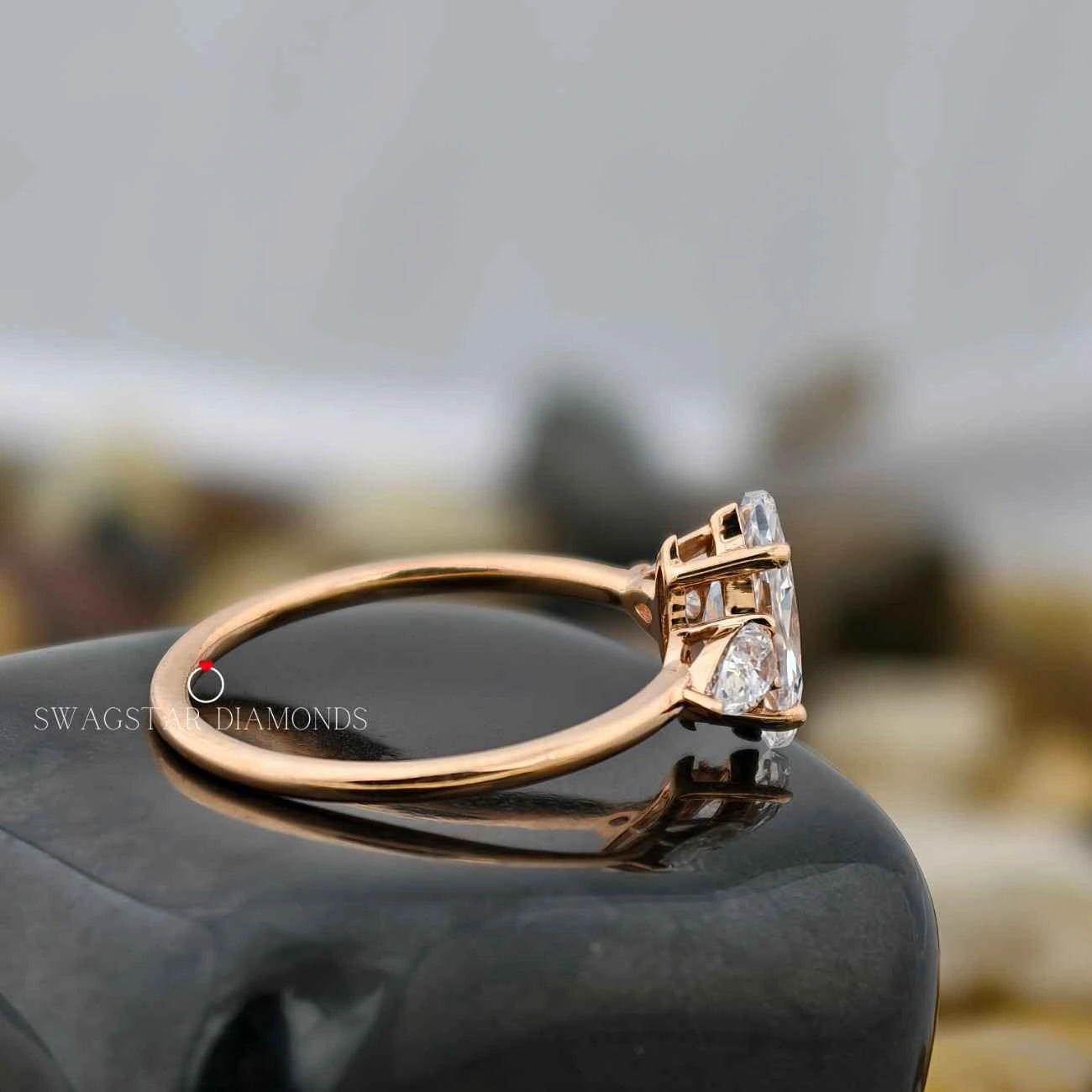 Moissanite Three Stone Ring
