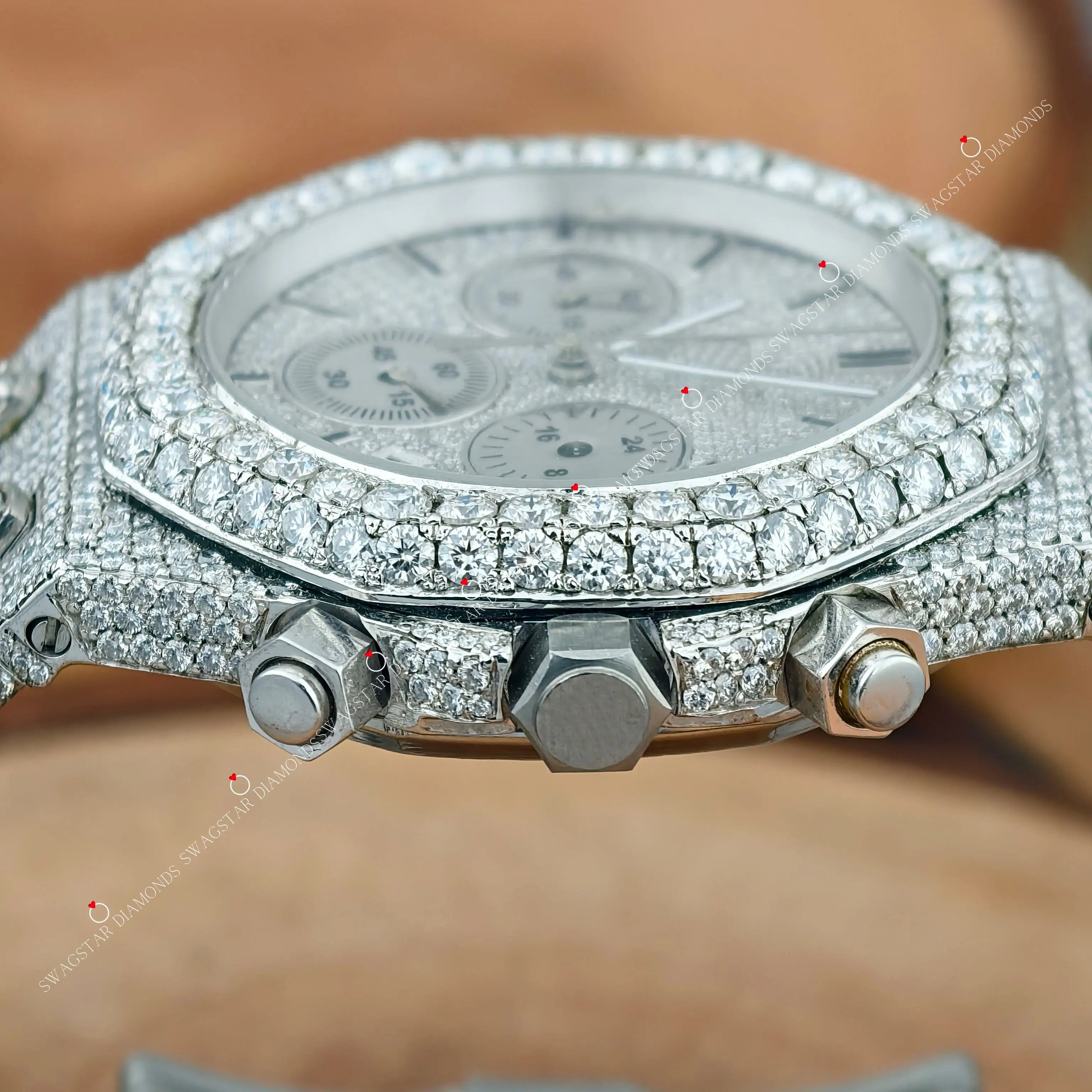 Multi Chrono Moissanite VVS Diamond Watch.