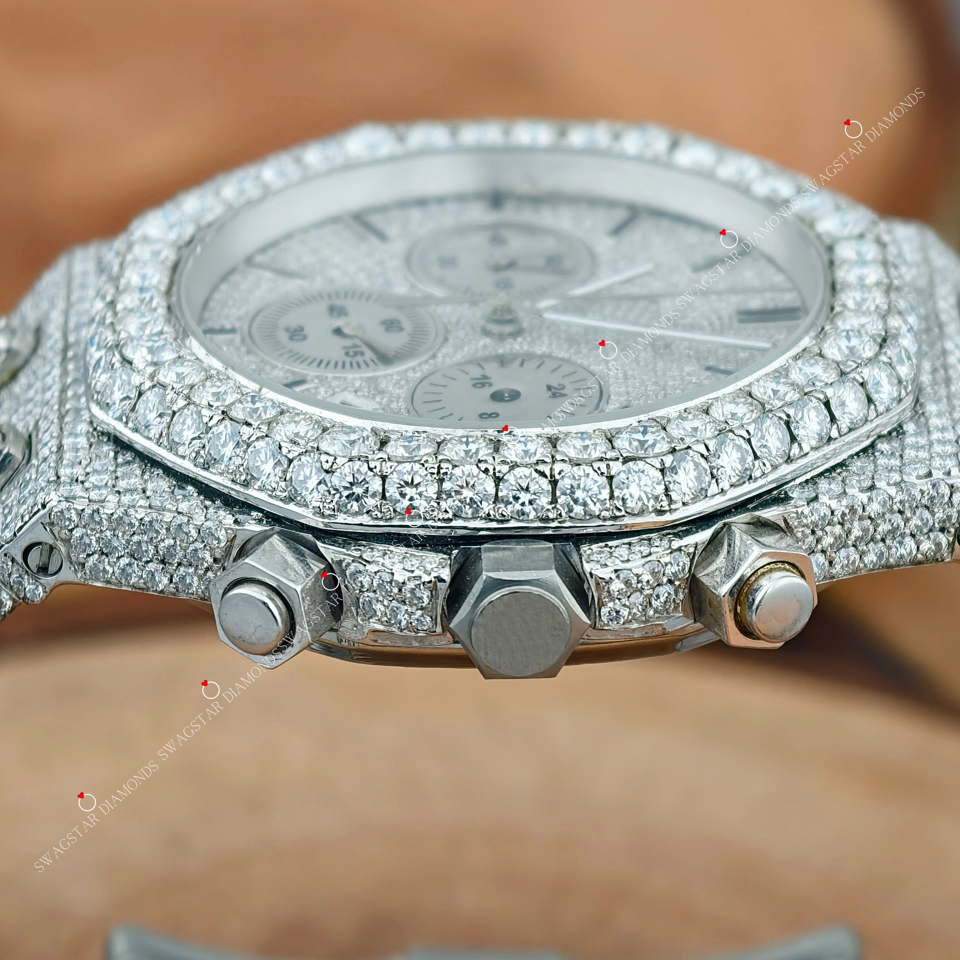 Multi Chrono Moissanite VVS Diamond Watch