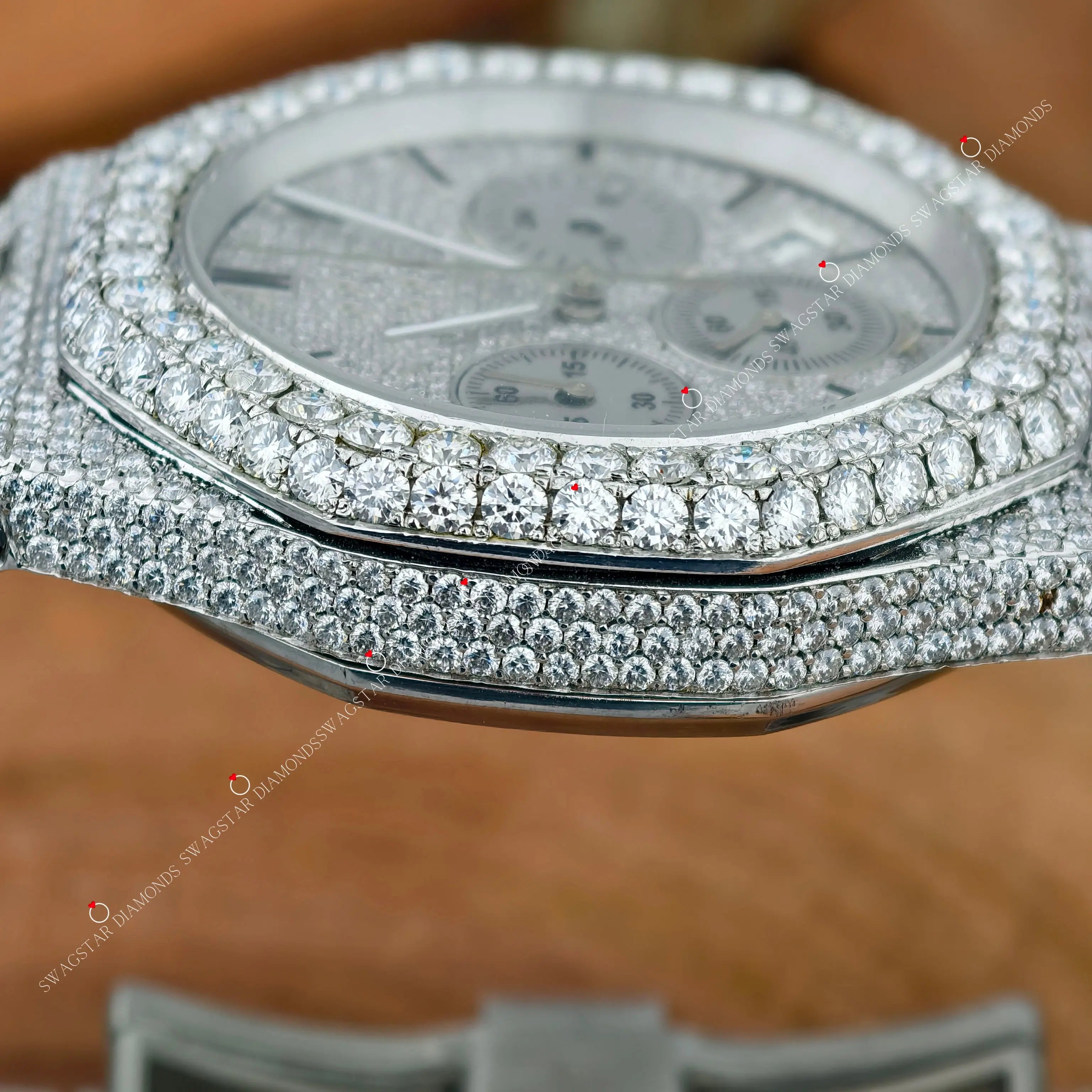 Multi Chrono Moissanite VVS Diamond Watches.