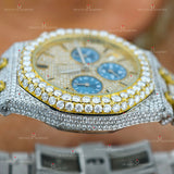 Multi Chrono Two Tone D Color Moissanite Watch 