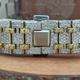 Multi Chrono Two Tone D Color VVS1 Moissanite Watch 