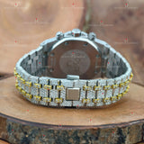 Multi Chrono Two Tone Moissanite Watch For Him..