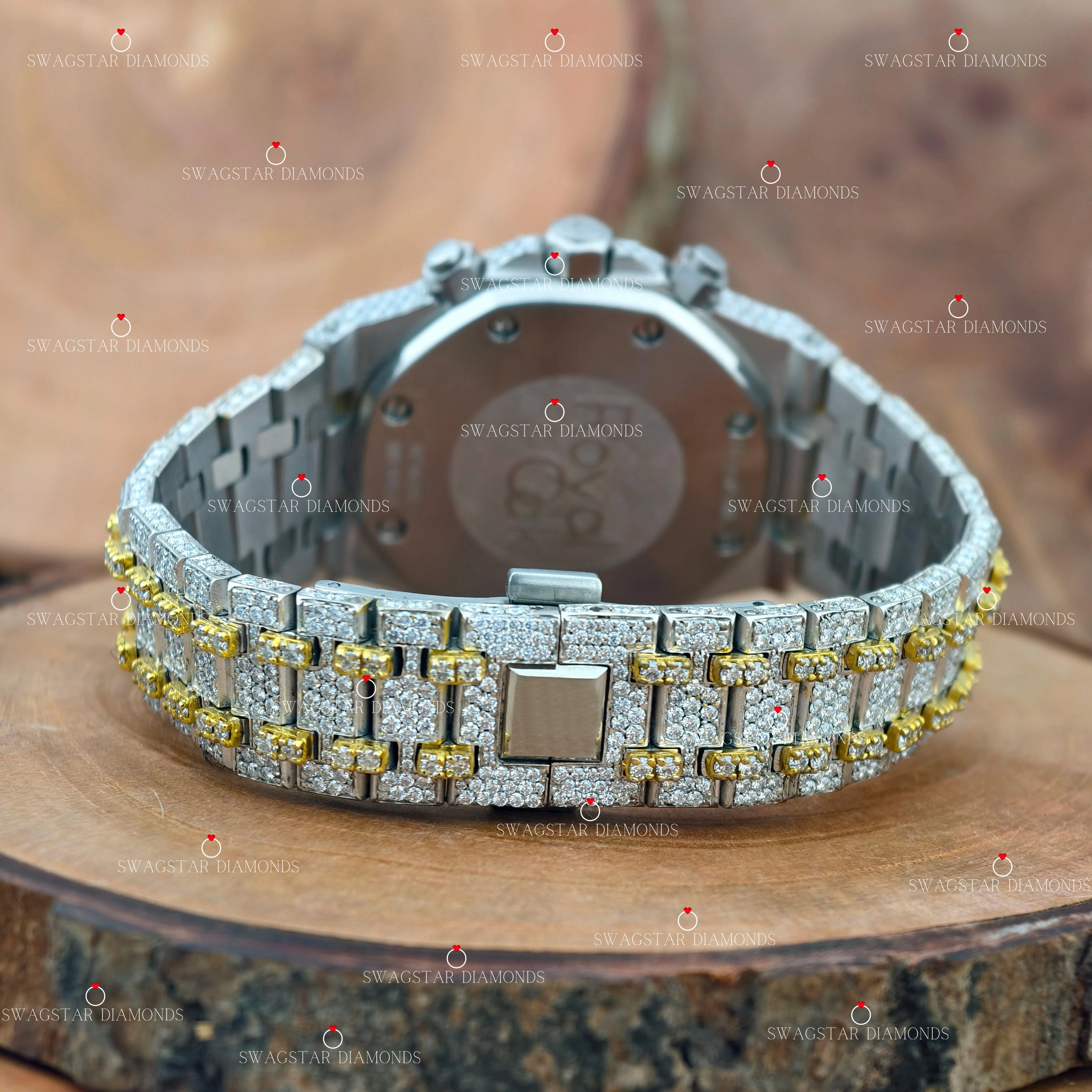 Multi Chrono Two Tone Moissanite Watches