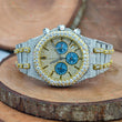 Multi Chrono Two Tone Moissanite Watchess