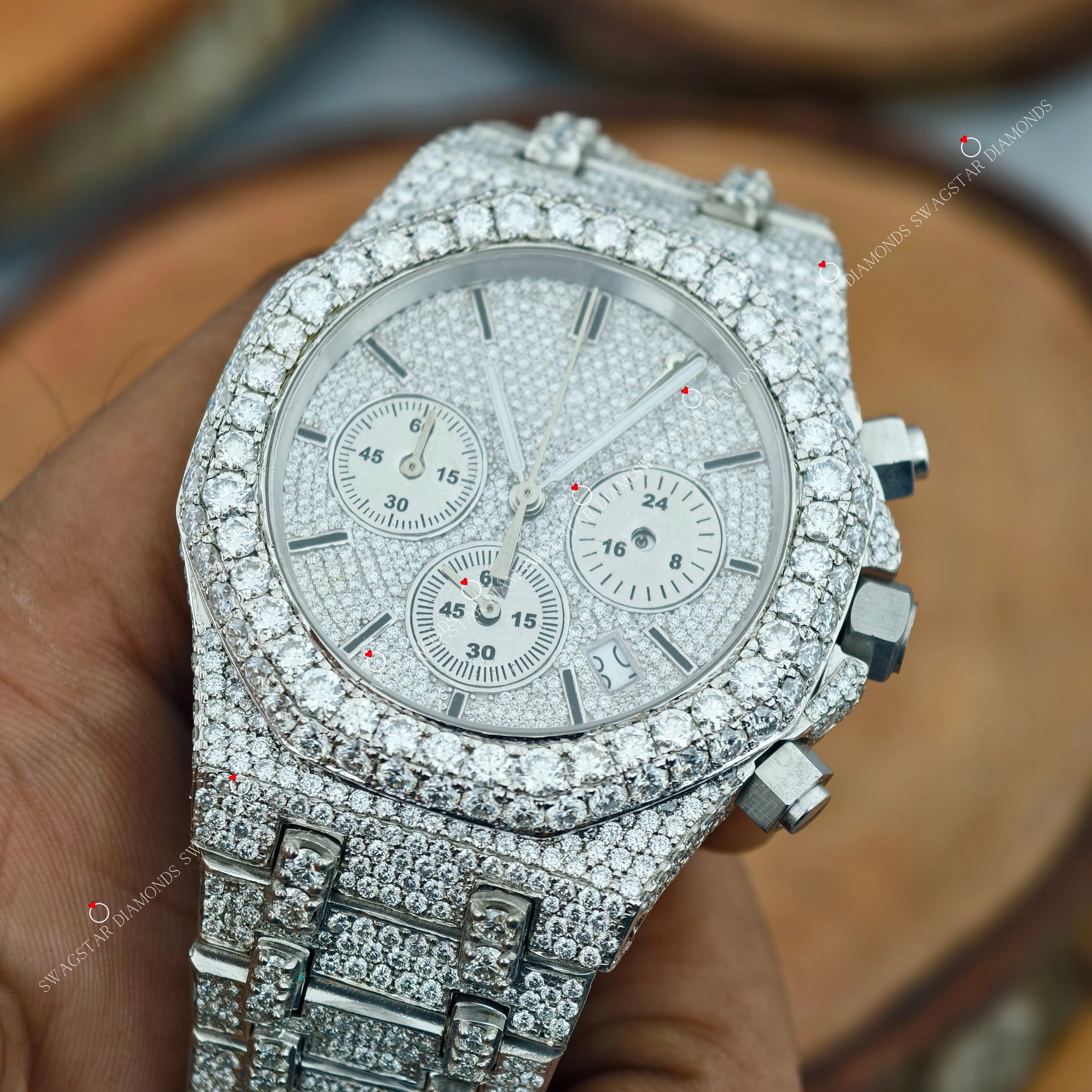 Multi Chrono VVS Moissanite Diamond Watches