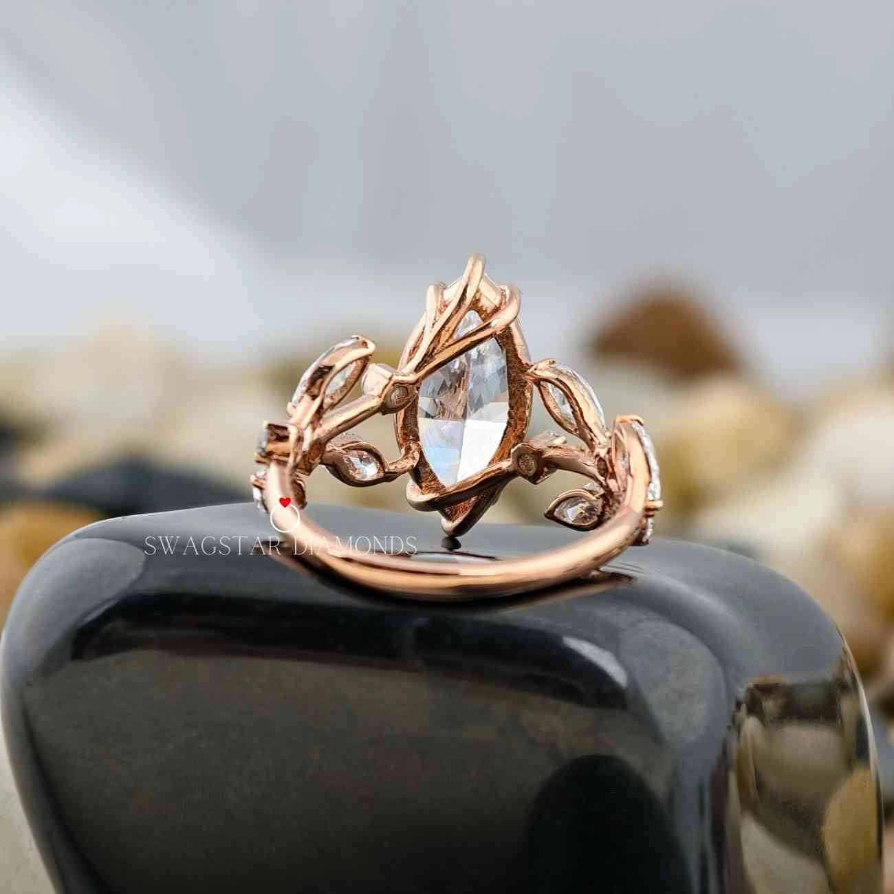 Nature Leaf Engagement Ring