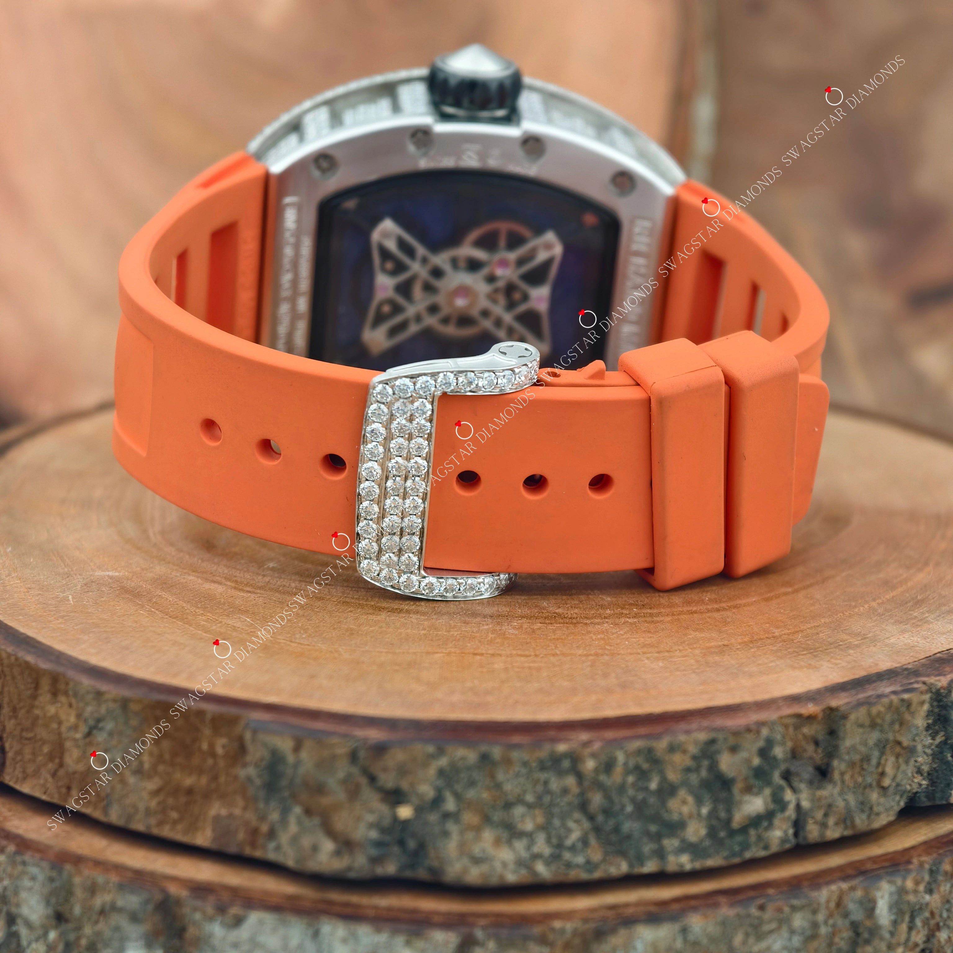 Orange Rubber Belt Watch