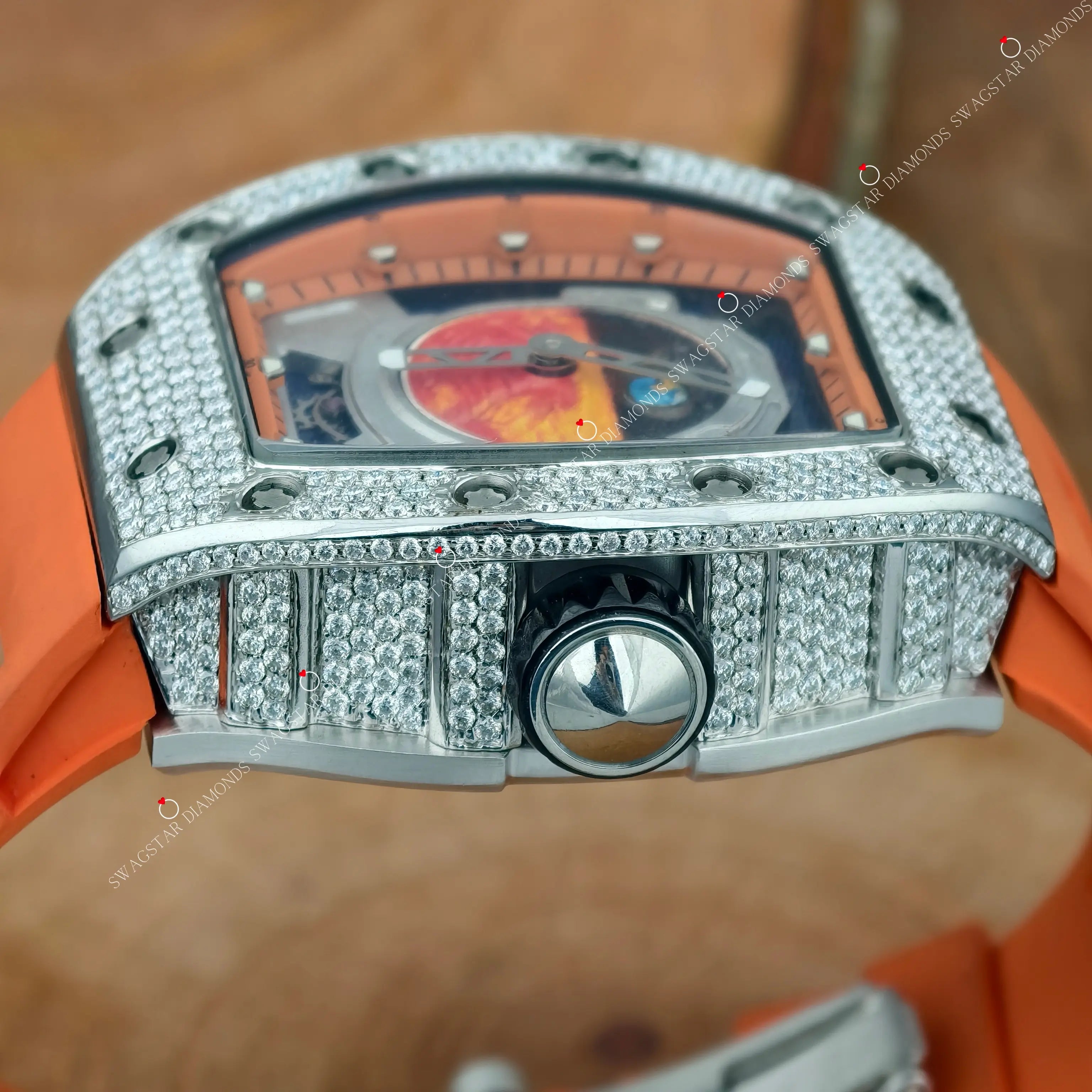 Orange Rubber Belt Watchs
