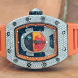 Orange  Silicon Belt Moissanite Watches