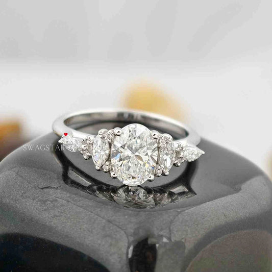 Oval And Marquise Cut Diamond Ring
