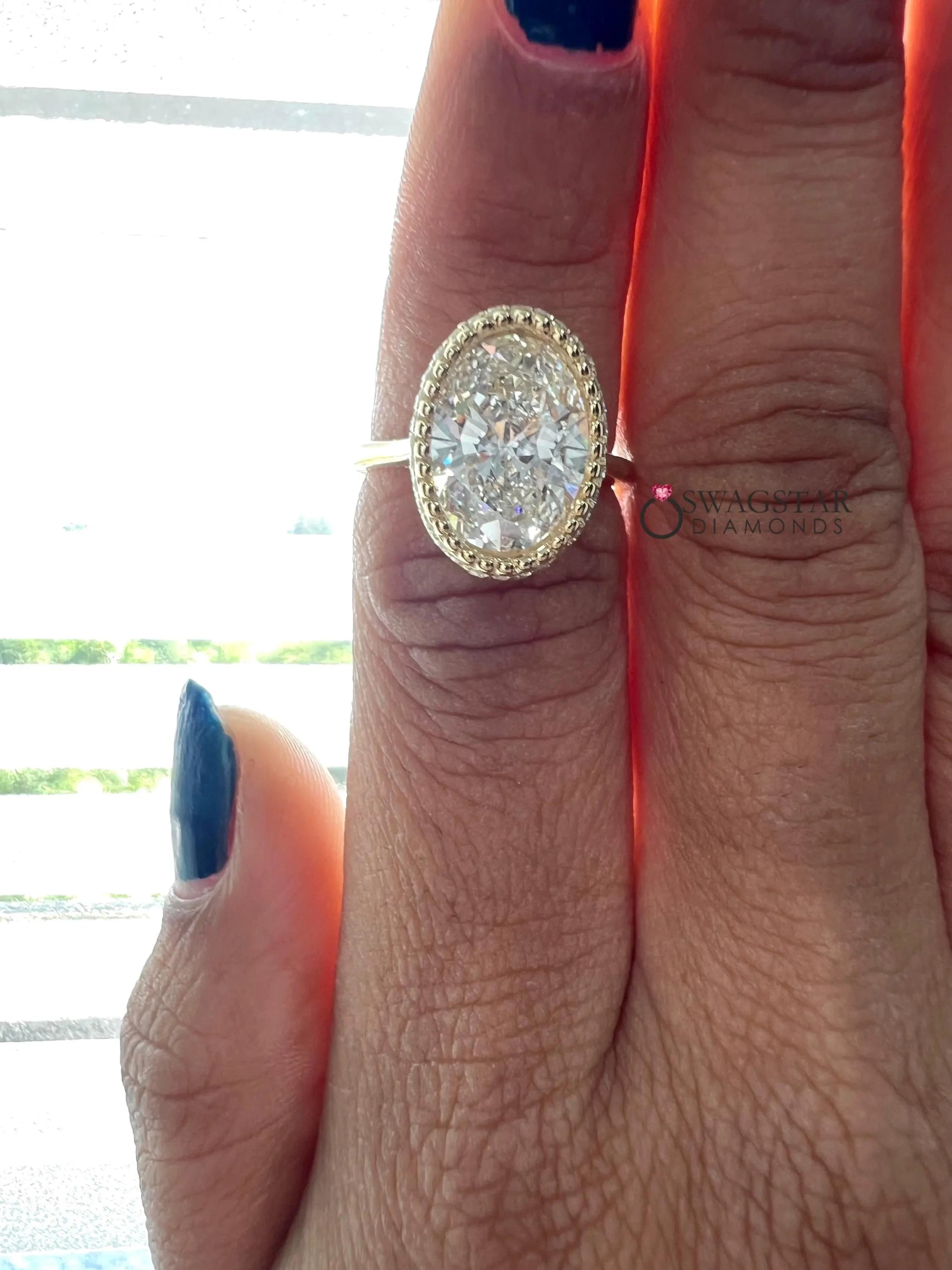 Oval CVD Diamond Ring