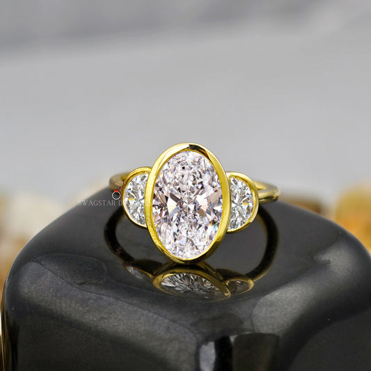 Oval Cut Bezel Set Ring