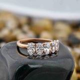 Oval Cut Five Stone Half Eternity Band