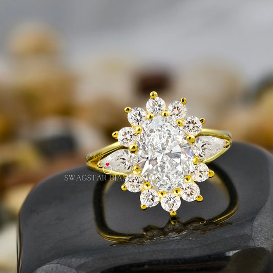 Oval Cut Halo Ring